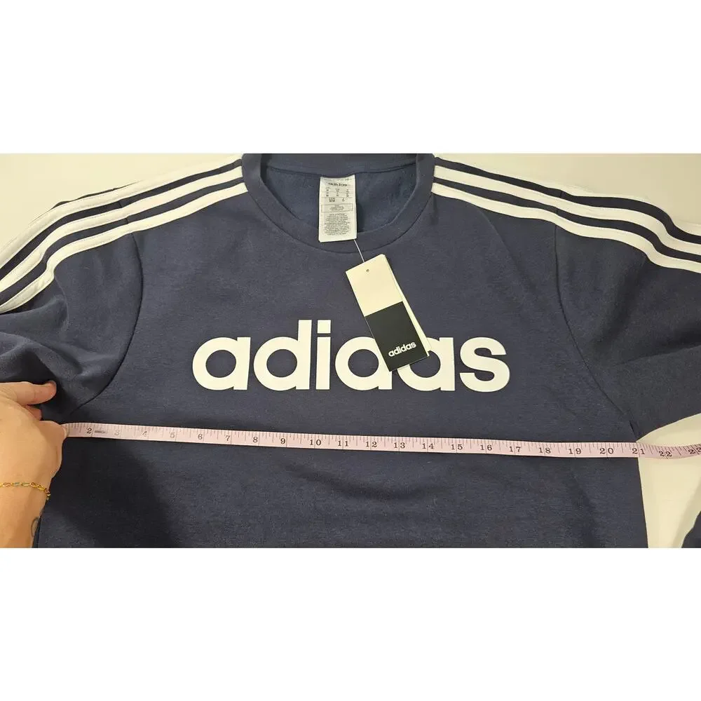 NWT classic 3 striped navy blue popover sweater mens M gorpcore preppy NEW